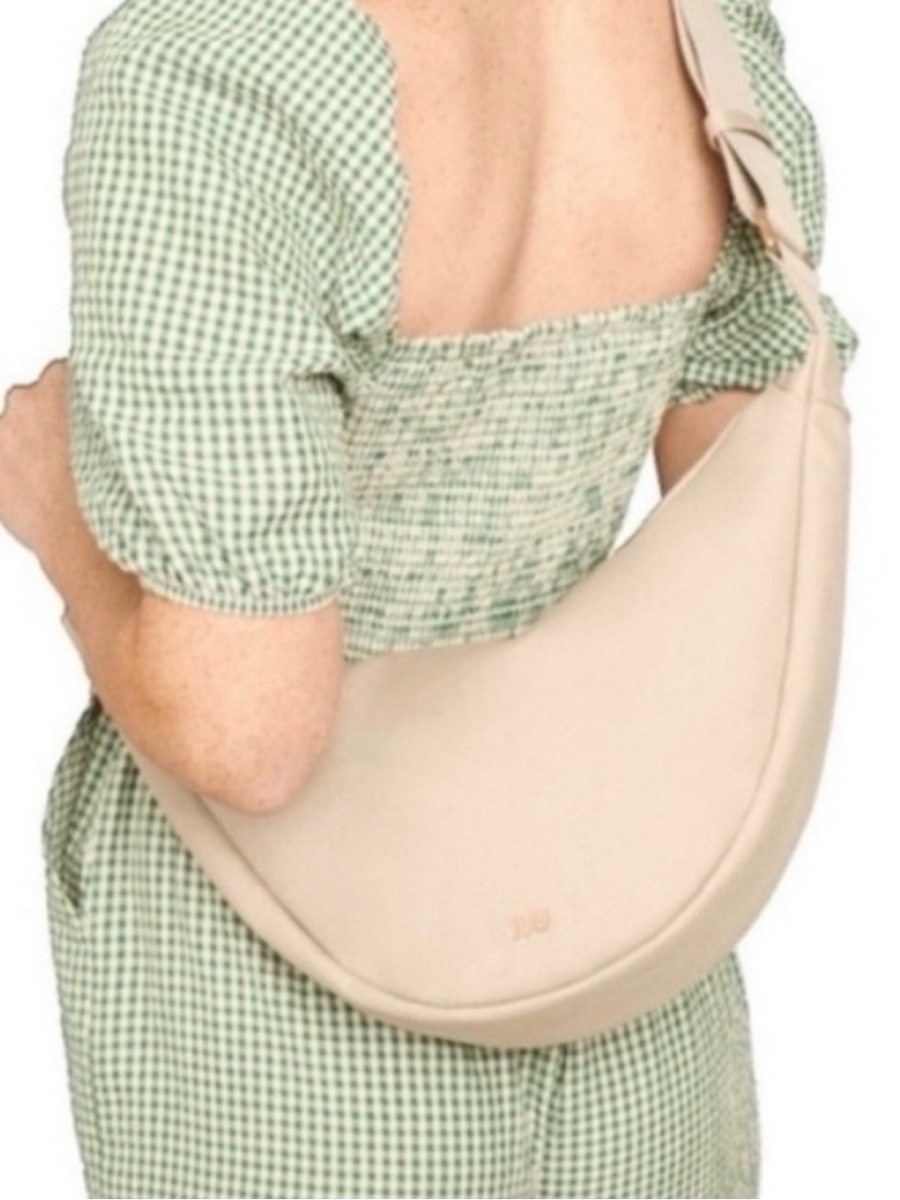 Minimal Cream Crescent Shoulder Bag - Contemporary Women’s Hobo